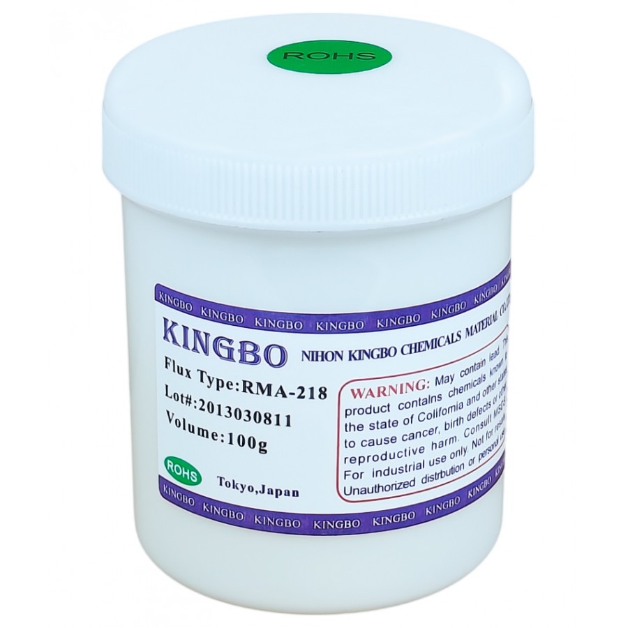 Флюс, гель-паста KINGBO RMA-218 для пайки BGA, SMD 100g    с быстрой доставкой