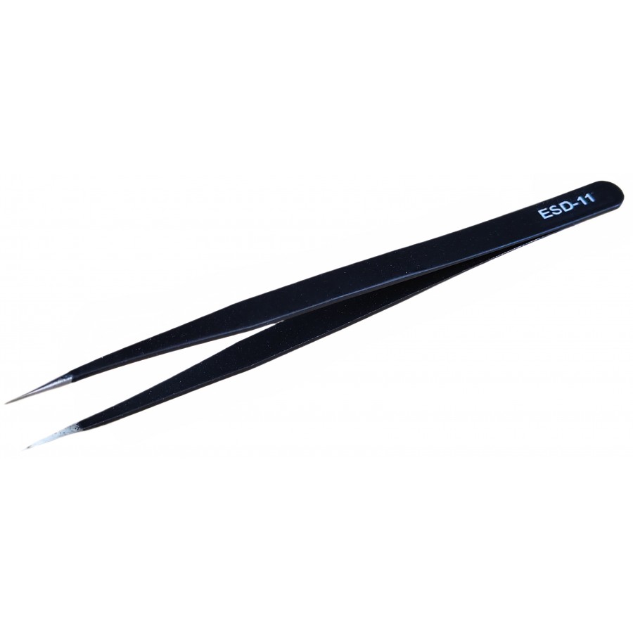 Пинцет антистатический Tweezers с прямыми острыми кончиками для ремонта / ESD-11B с быстрой доставкой