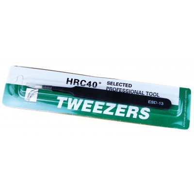 Пинцет антистатический немагнитный Tweezers ESD-13 прямой с плоскими закругленными кончиками для ремонта Пинцет антистатический немагнитный Tweezers ESD-13 прямой с плоскими закругленными кончиками для ремонта