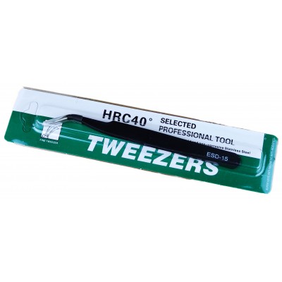 Антистатический пинцет Tweezers ESD-15 с изогнутыми острыми концами для ремонта телефонов и разной техники Антистатический пинцет Tweezers ESD-15 с изогнутыми острыми концами для ремонта телефонов и разной техники