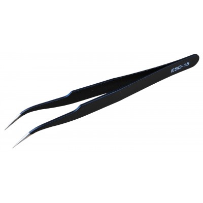 Антистатический пинцет Tweezers ESD-15 с изогнутыми острыми концами для ремонта телефонов и разной техники Антистатический пинцет Tweezers ESD-15 с изогнутыми острыми концами для ремонта телефонов и разной техники