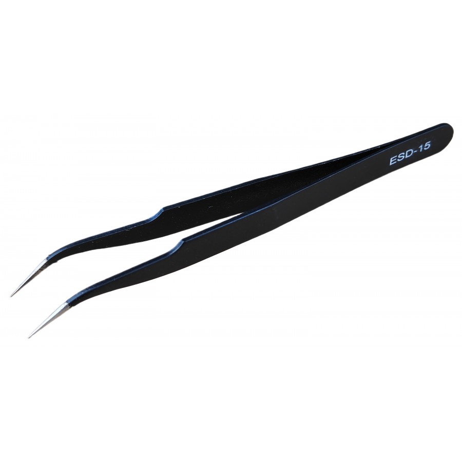 Антистатический пинцет Tweezers ESD-15 с изогнутыми острыми концами для ремонта телефонов и разной техники с быстрой доставкой