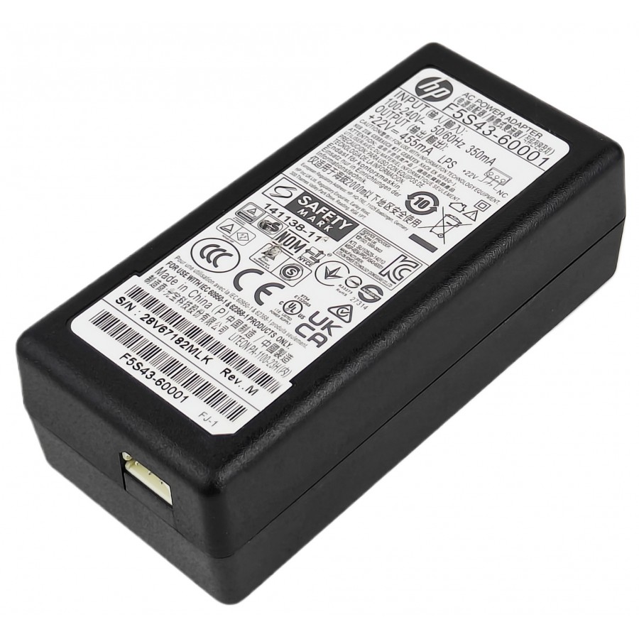 Блок питания, адаптер питания 22V, 455mA, 3pin HP DeskJet 1110 / 2130 / 3520 / 3630 / 3720 / 3750 / F5S43-60001 с быстрой доставкой