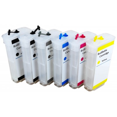 Перезаправляемые картриджи для плоттеров HP DesignJet T610 / T620 / T770 / T790 / T795 / T1100 / T1200 / T1120 / T1300 / T2300 с чипом, 6шт. по 130мл Перезаправляемые картриджи для плоттеров HP DesignJet T610 / T620 / T770 / T790 / T795 / T1100 / T1200 / T1120 / T1300 / T2300 с чипом, 6шт. по 130мл