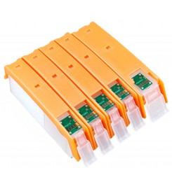 Перезаправляемые картриджи, ПЗК Printero с чипами 5 шт. для Canon PIXMA TS704 / TS6140 / TS8140 / TS9140 / TS9540 / RC-480/5C