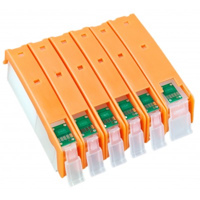 Перезаправляемые картриджи, ПЗК Printero с чипами 6 шт. для Canon PIXMA TS8050 / TS9050 / MG7750 / MG7752 / RC-570/6C Перезаправляемые картриджи, ПЗК Printero с чипами 6 шт. для Canon PIXMA TS8050 / TS9050 / MG7750 / MG7752 / RC-570/6C