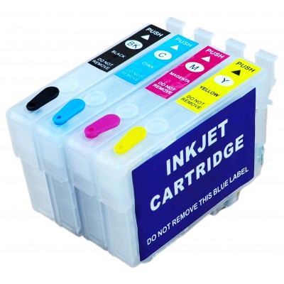 Перезаправляемые картриджи, ПЗК Printero с чипами 4 шт. для Epson Expression Home XP-2100 / XP-2105 / XP-2150 / RE-E603XL Перезаправляемые картриджи, ПЗК Printero с чипами 4 шт. для Epson Expression Home XP-2100 / XP-2105 / XP-2150 / RE-E603XL