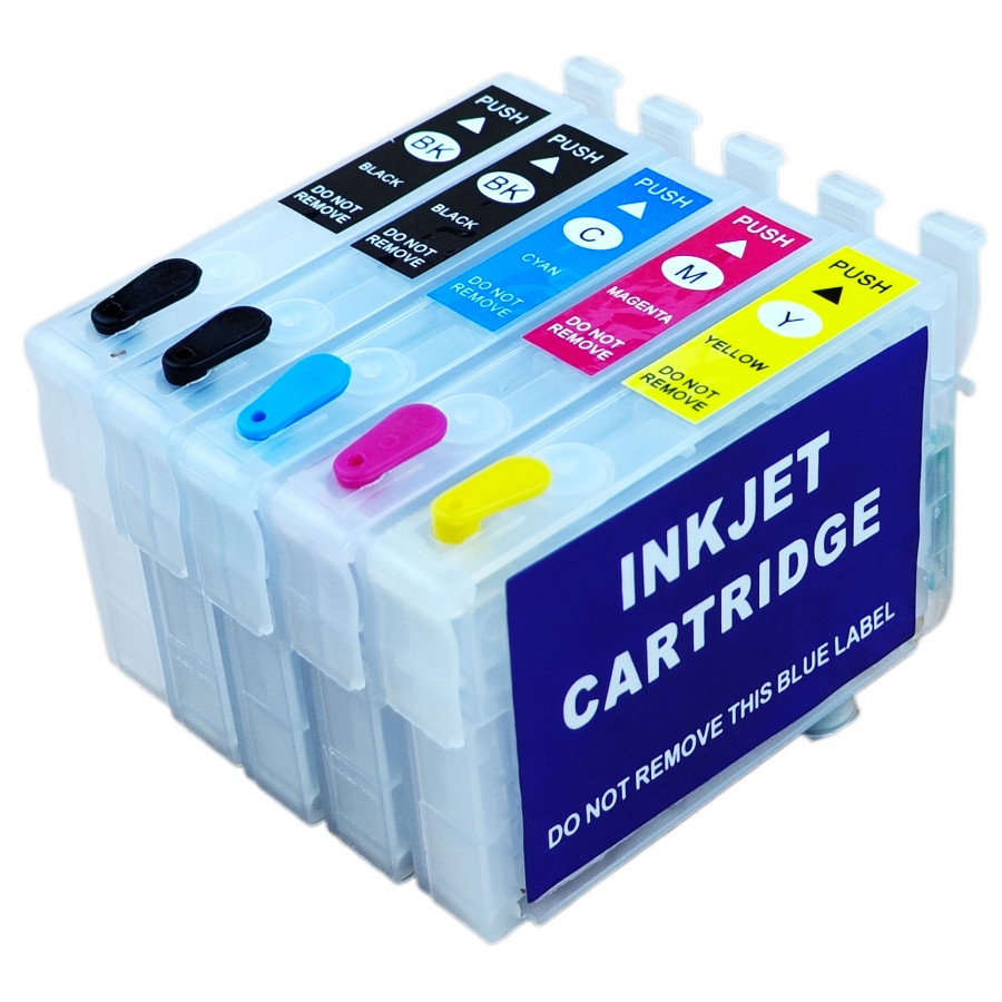 Перезаправляемые картриджи, ПЗК Printero с чипами 5 шт. для Epson Stylus Office TX510FN / T1100 / RE-E731HN с быстрой доставкой