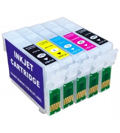 Перезаправляемые картриджи, ПЗК Printero с чипами 5 шт. для Epson Stylus Office BX310FN / BX320FW / RE-T12915C