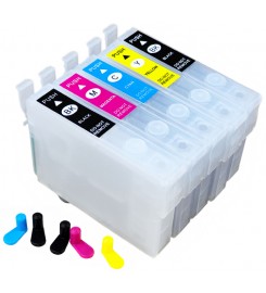 Перезаправляемые картриджи, ПЗК Printero с чипами 5 шт. для Epson Stylus Office BX310FN / BX320FW / RE-T12915C