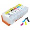 Перезаправляемые картриджи, ПЗК Printero с чипами 5 шт. для Epson Expression Premium XP-6000 / XP-6005 / XP-6100 / RE-T202/5CHB