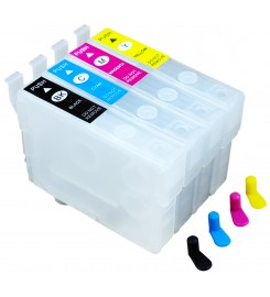 Перезаправляемые картриджи, ПЗК Printero с чипами 4 шт. для Epson Expression Home XP245 / XP342 / XP345 / XP442 / XP445 / RE-T29914C
