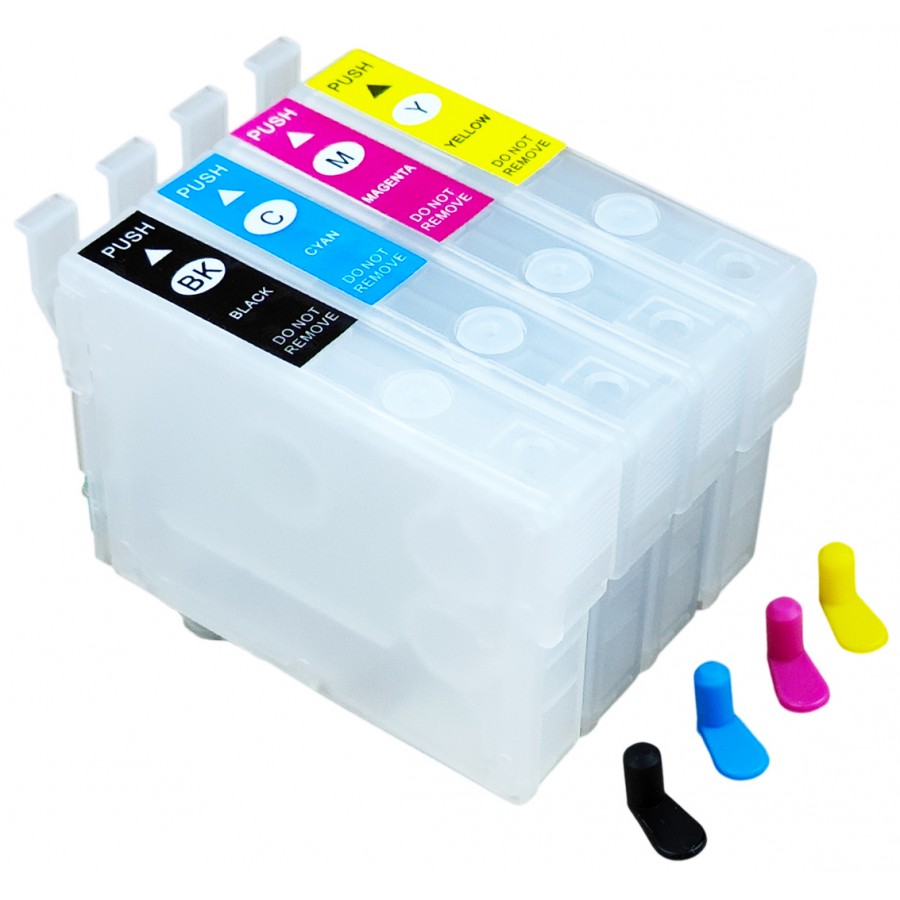 Перезаправляемые картриджи, ПЗК Printero с чипами 4 шт. для Epson Expression Home XP245 / XP342 / XP345 / XP442 / XP445 /RE-T29914C с быстрой доставкой