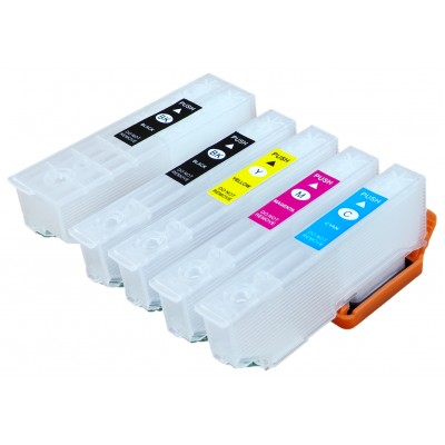 Перезаправляемые картриджи, ПЗК Printero с чипами 5 шт. для Epson XP530 / XP540 / XP630 / XP635 / XP640 / RE-T33515C Перезаправляемые картриджи, ПЗК Printero с чипами 5 шт. для Epson XP530 / XP540 / XP630 / XP635 / XP640 / RE-T33515C