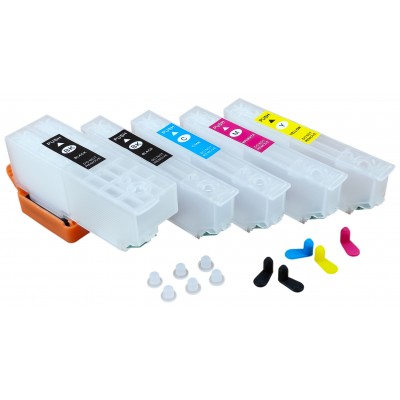 Перезаправляемые картриджи, ПЗК Printero с чипами 5 шт. для Epson XP530 / XP540 / XP630 / XP635 / XP640 / RE-T33515C Перезаправляемые картриджи, ПЗК Printero с чипами 5 шт. для Epson XP530 / XP540 / XP630 / XP635 / XP640 / RE-T33515C