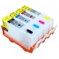 Перезаправляемые картриджи, ПЗК Printero с чипами 4 шт. для HP DeskJet 3070 / 3522 / 3524 / RH-178/4C с быстрой доставкой