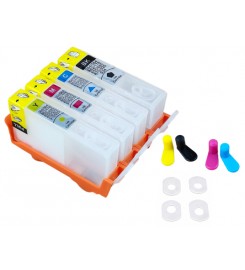 Перезаправні картриджі, ПЗК Printero з чіпами 4 шт. для HP DeskJet Ink Advantage 3525 / 4615 / 4625 / 5525 / 6525 / RH-655/4C