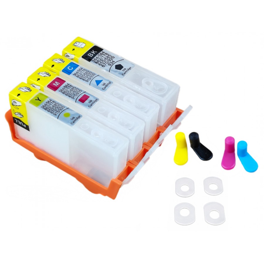 Перезаправляемые картриджи, ПЗК Printero с чипами 4 шт. для HP DeskJet Ink Advantage 3525 / 4615 / 4625 / 5525 / 6525 / RH-655/4C с быстрой доставкой
