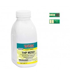 Тонер+чип WWM для HP LJ Pro M252 / Canon 045 бутль 45г Yellow 045-CF402A-201Y