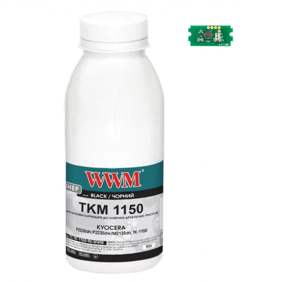 Тонер+чип WWM для KYOCERA P2235dn / P2235dw / M2135dn бутль 90г Black TC-TK-1150-90-WWM с быстрой доставкой