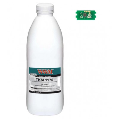 Тонер+чіп WWM для KYOCERA M2040dn / M2540dn / M2640idw пляшка 210г Black TC-TK-1170-210-WWM