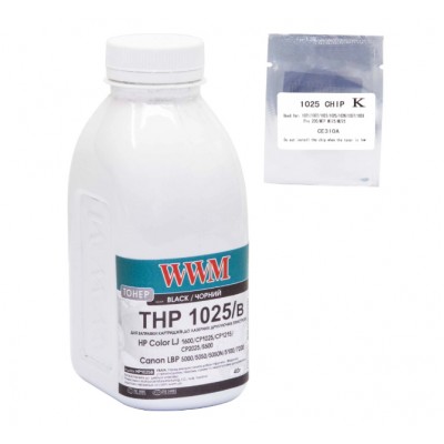 Тонер+чип WWM для HP CLJ CP1025 бутль 40г Black TC1025B Тонер+чип WWM для HP CLJ CP1025 бутль 40г Black TC1025B