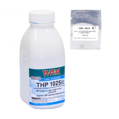 Тонер+чип WWM для HP CLJ CP1025 бутль 35г Cyan TC1025C Тонер+чип WWM для HP CLJ CP1025 бутль 35г Cyan TC1025C
