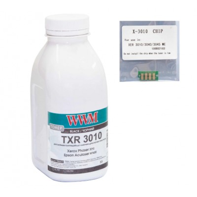 Тонер+чип WWM для Xerox Phaser 3010 бутль 30г Black TCXP3010 Тонер+чип WWM для Xerox Phaser 3010 бутль 30г Black TCXP3010