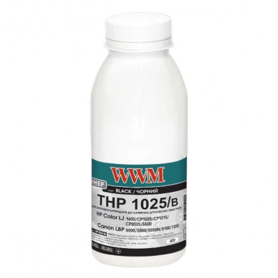 Тонер WWM для HP CLJ CP1025 / Canon LBP 5050 / 7100 пляшка 40г Black HP1025B