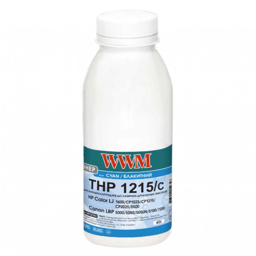 Тонер WWM для HP CLJ CP1215 / CP1515 / CM1312 бутль 40г Cyan HP1215C с быстрой доставкой