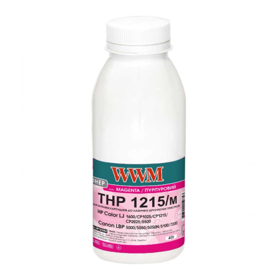 Тонер WWM для HP CLJ CP1215 / CP1515 / CM1312 бутль 40г Magenta HP1215M с быстрой доставкой