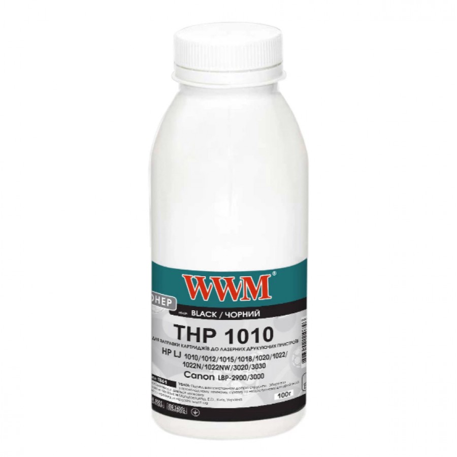 Тонер WWM для HP LJ 1010 / 1020 / 1022 бутль 100г Black TB61 с быстрой доставкой