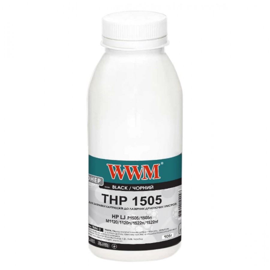 Тонер WWM для HP P1005 / 1505 / M1120 / 1522  бутль 105г Black TB86-2 с быстрой доставкой