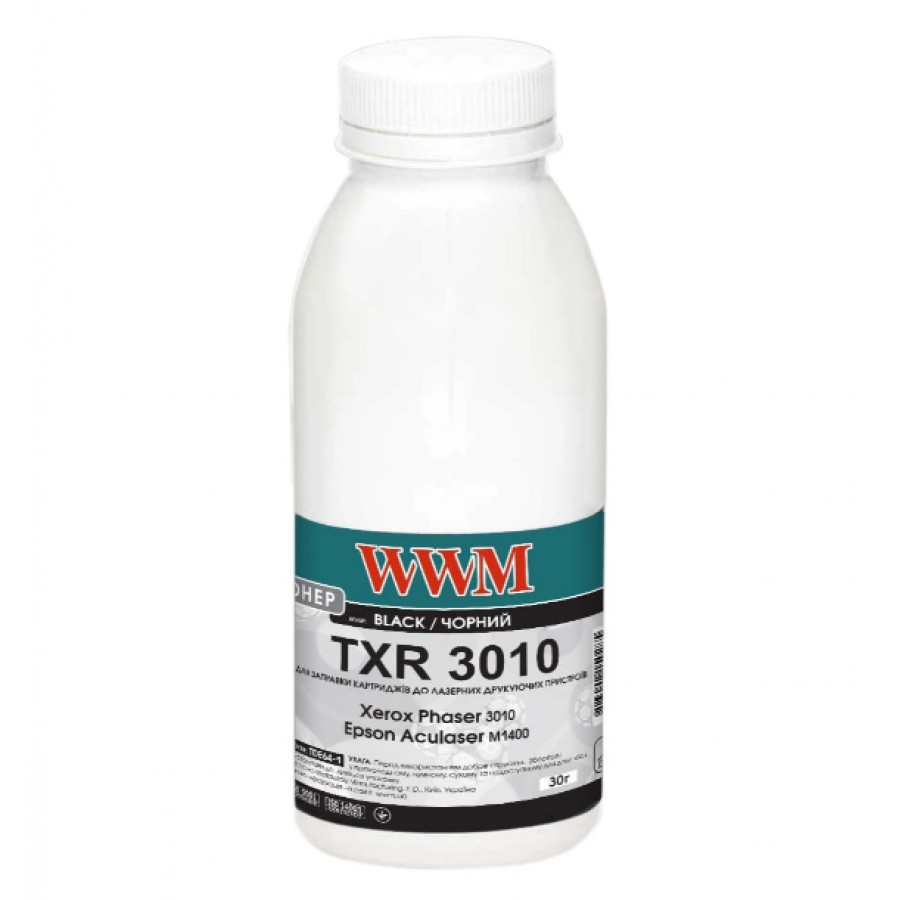 Тонер WWM для Xerox Phaser 3010 / Epson M1400 бутль 30г Black TDE64-1 с быстрой доставкой