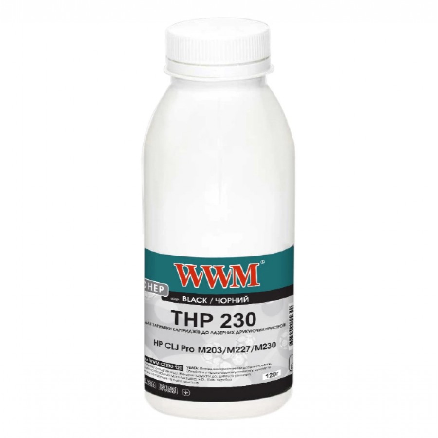 Тонер WWM для HP LJ Pro M203 / M227 / M230  бутль 120г Black WWM-CF230-120 с быстрой доставкой