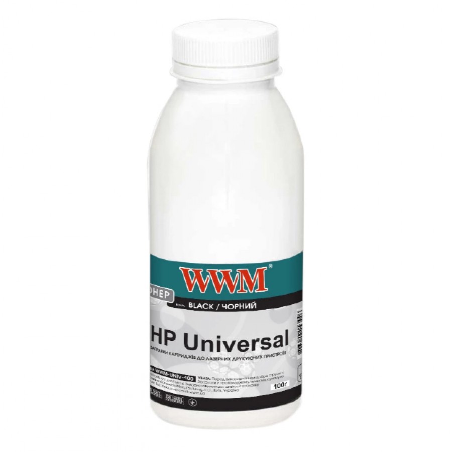Тонер WWM для HP LJ універсальний пляшка 100г Black WWM-UNIV-100 з швидкою доставкою