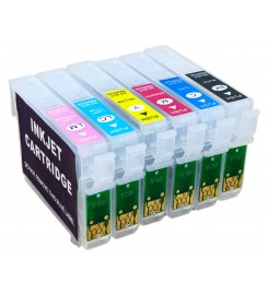 Перезаправляемые картриджи, ПЗК Printero с чипами 6шт. для Epson 1410 / R270 / R290 / RX590 / RX610 / TX650 / RE-T0811