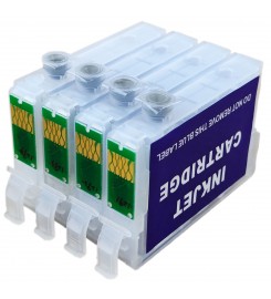 Перезаправляемые картриджи, ПЗК Printero с чипами 4 шт. для Epson STYLUS SX230 / SX420W / SX425W / SX430W / WF-7015 / RE-T1291