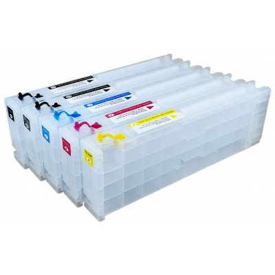 Перезаправляемые картриджи для плоттеров Epson Surecolor T3000 / T5000 / T7000 с одноразовыми чипами, 5шт. по 700мл Перезаправляемые картриджи для плоттеров Epson Surecolor T3000 / T5000 / T7000 с одноразовыми чипами, 5шт. по 700мл
