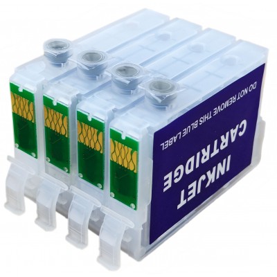Перезаправляемые картриджи, ПЗК Printero с чипами 4 шт. для Epson STYLUS C91 / CX4300 / T27 / TX106 / TX109 / TX117 / RE-T0921 Перезаправляемые картриджи, ПЗК Printero с чипами 4 шт. для Epson STYLUS C91 / CX4300 / T27 / TX106 / TX109 / TX117 / RE-T0921