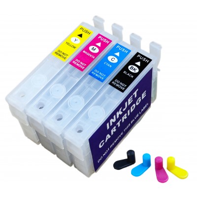 Перезаправляемые картриджи, ПЗК Printero с чипами 4 шт. для Epson STYLUS C91 / CX4300 / T27 / TX106 / TX109 / TX117 / RE-T0921 Перезаправляемые картриджи, ПЗК Printero с чипами 4 шт. для Epson STYLUS C91 / CX4300 / T27 / TX106 / TX109 / TX117 / RE-T0921