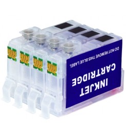 Перезаправляемые картриджи, ПЗК Printero с чипами 4 шт. для Epson XP-103 / XP-203 / XP-303 / XP-323 / XP-33 / XP-406 / RE-T1711